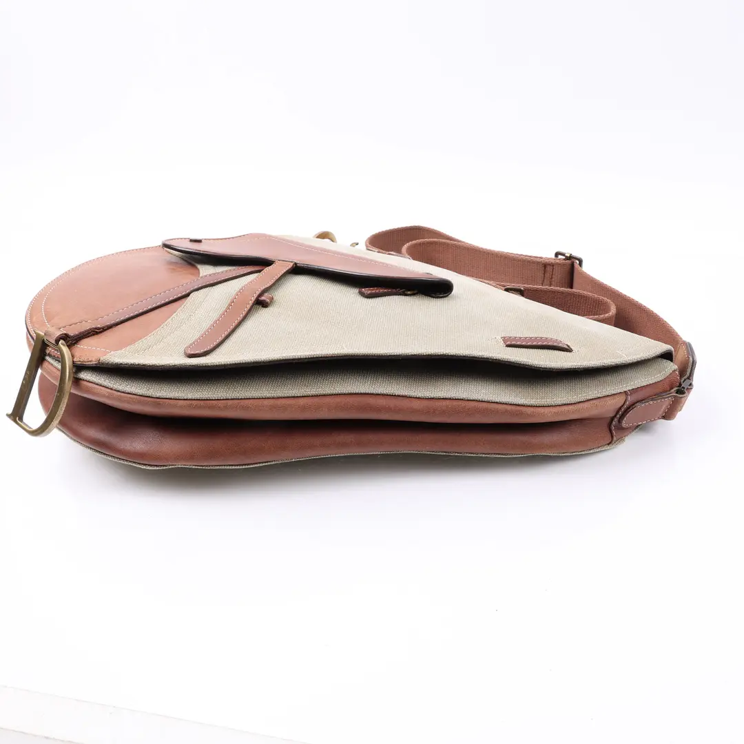 Dior Saddle Beige Canvas Shoulder Bag