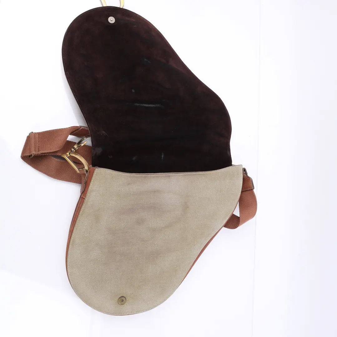 Dior Saddle Beige Canvas Shoulder Bag