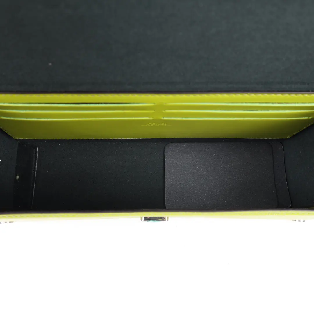 Fendi Baguette Trunk Green Leather Shoulder Bag