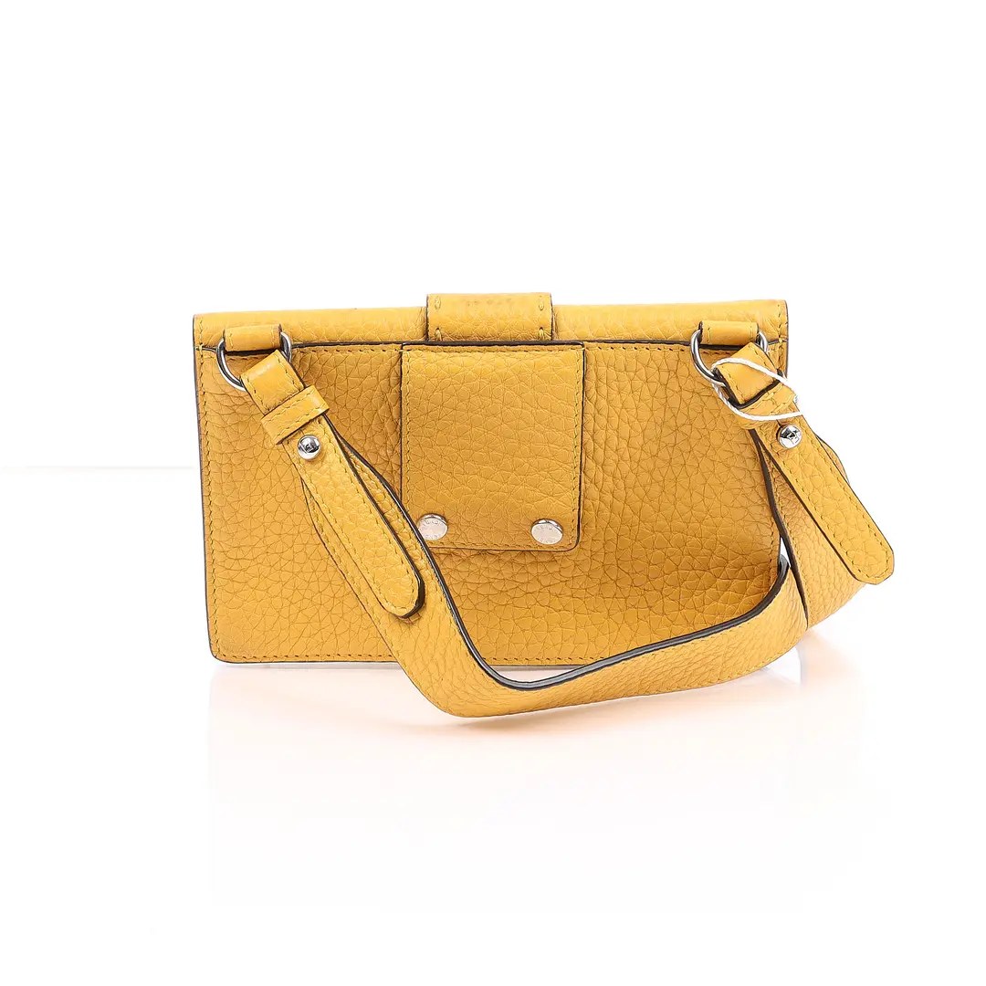 Fendi Selleria Baguette Yellow Leather Belt Bag