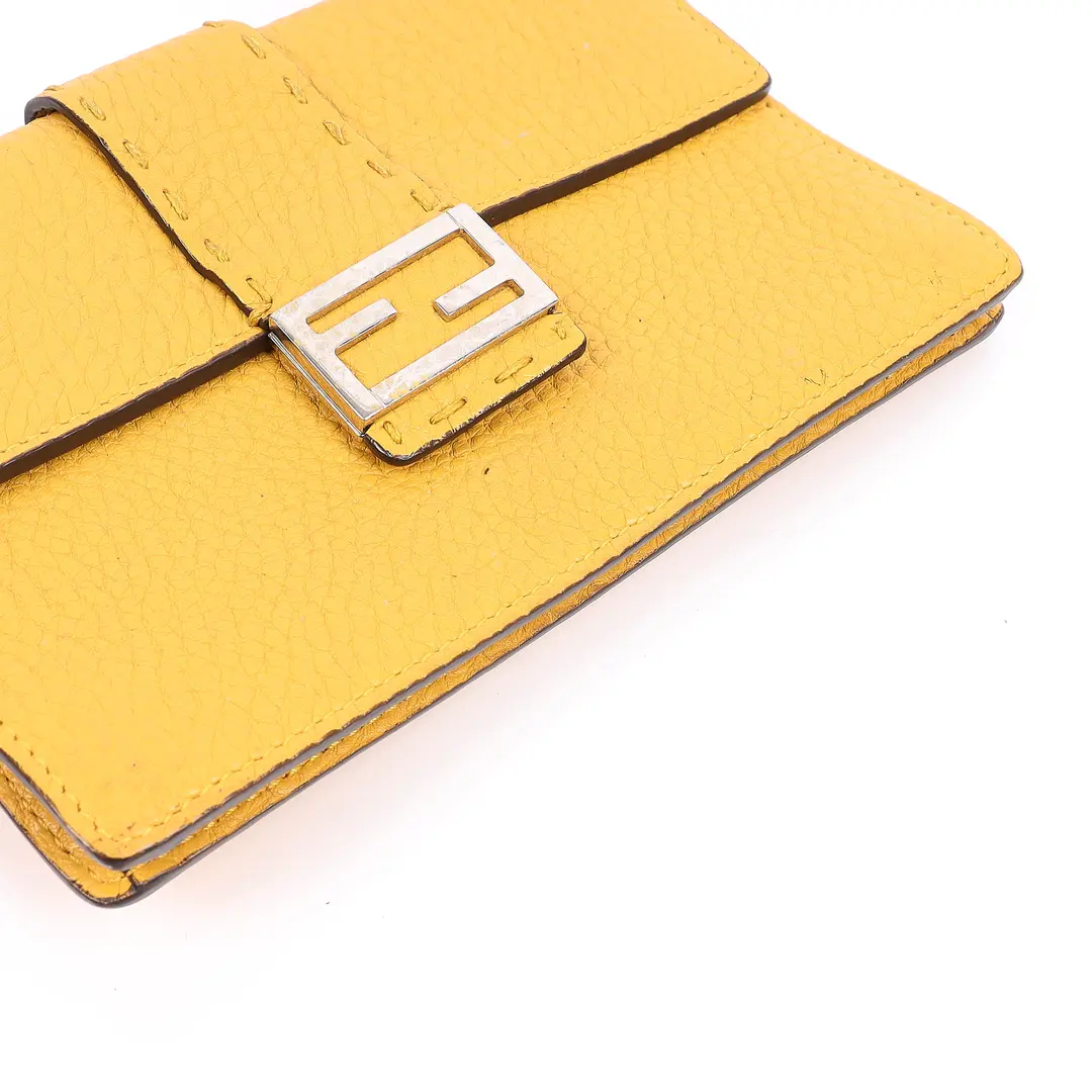 Fendi Selleria Baguette Yellow Leather Belt Bag