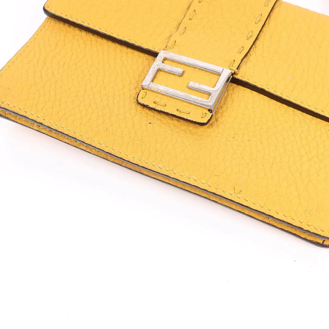 Fendi Selleria Baguette Yellow Leather Belt Bag