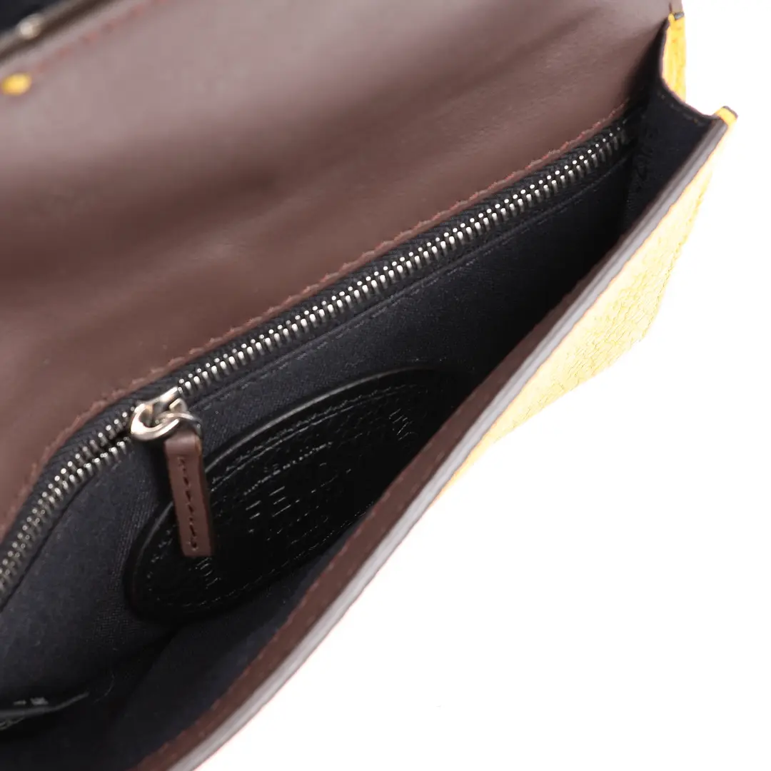 Fendi Selleria Baguette Yellow Leather Belt Bag