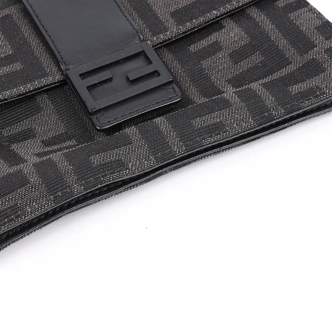 Fendi Baguette Black Zucca Canvas Belt Bag