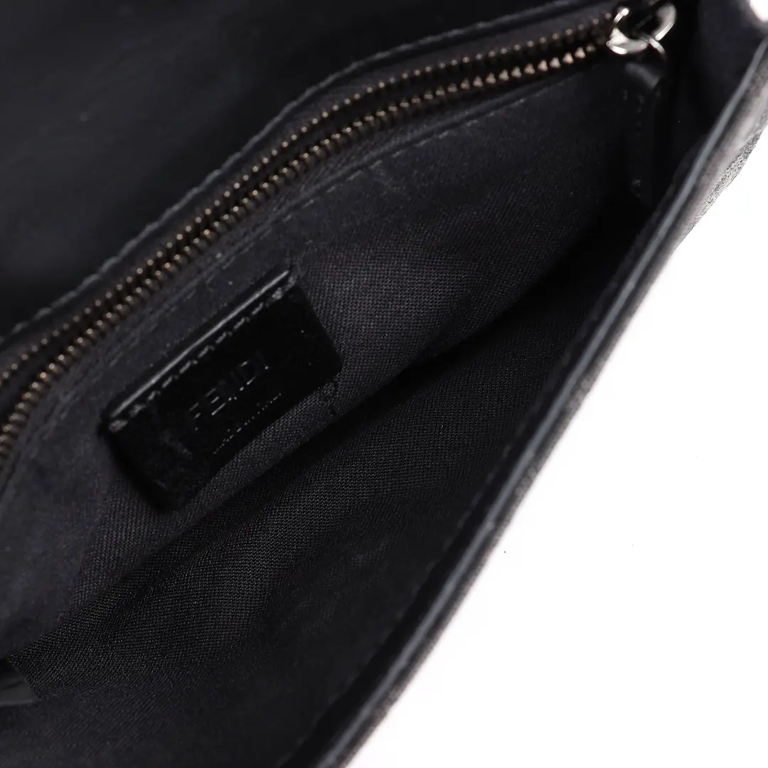 Fendi Baguette Black Zucca Canvas Belt Bag