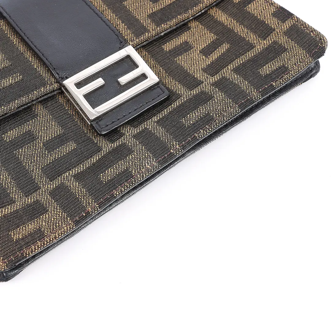 Fendi Baguette Brown Zucca Canvas Shoulder Bag