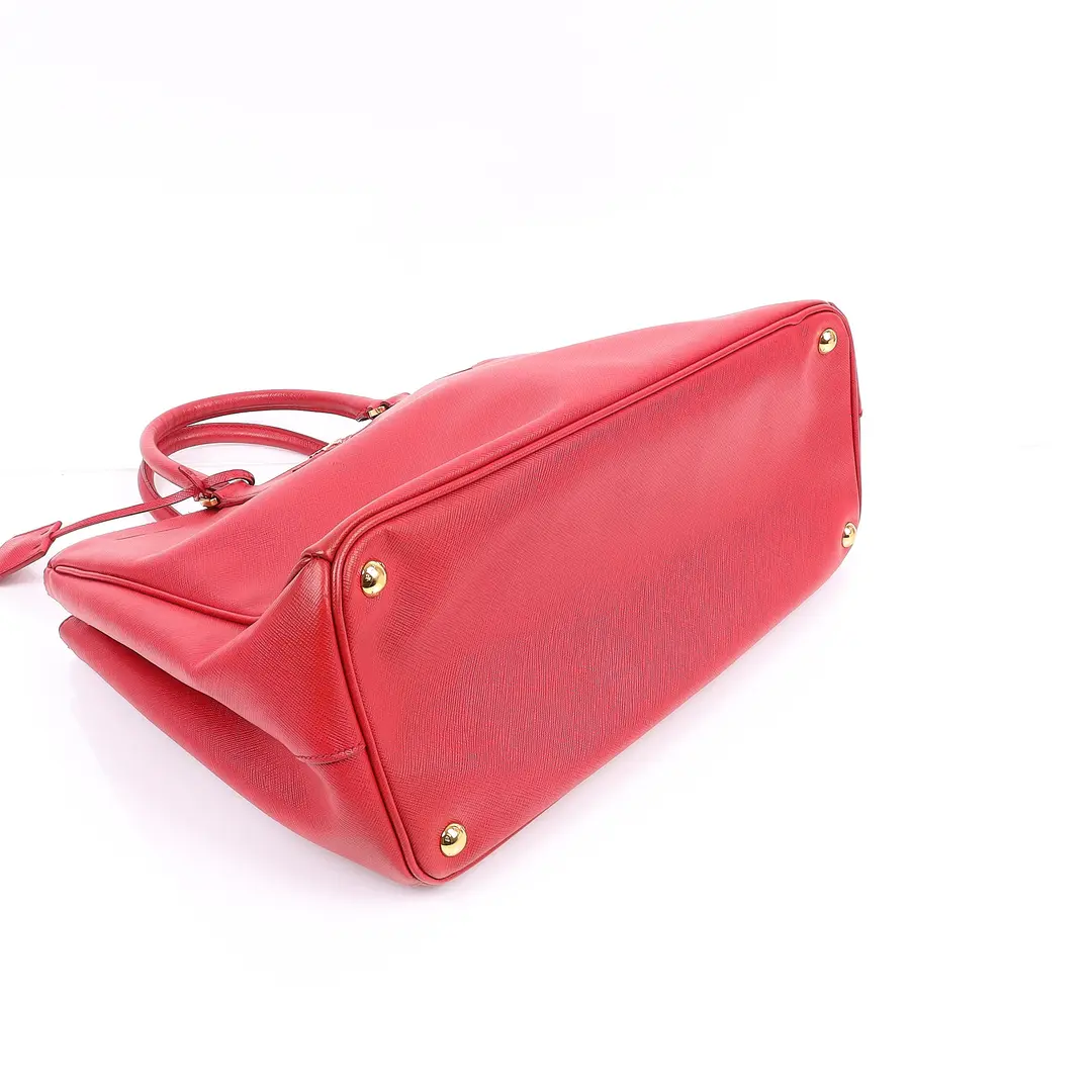 Prada Galleria Red Saffiano Leather Tote Bag