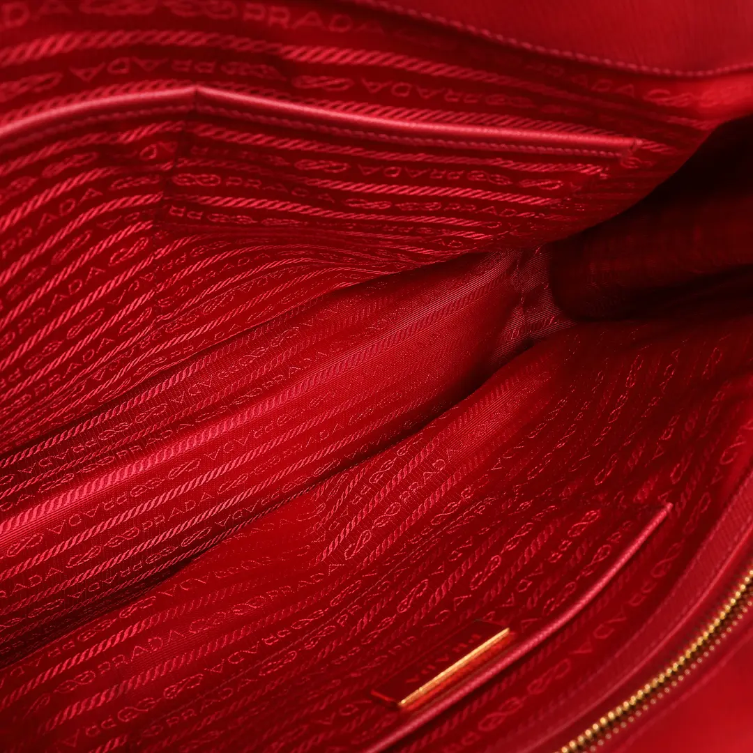 Prada Galleria Red Saffiano Leather Tote Bag