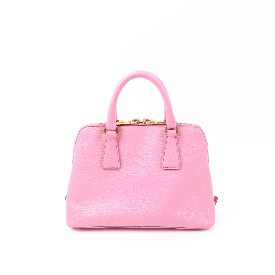 Prada Promenade Pink Saffiano Leather Small Handbag