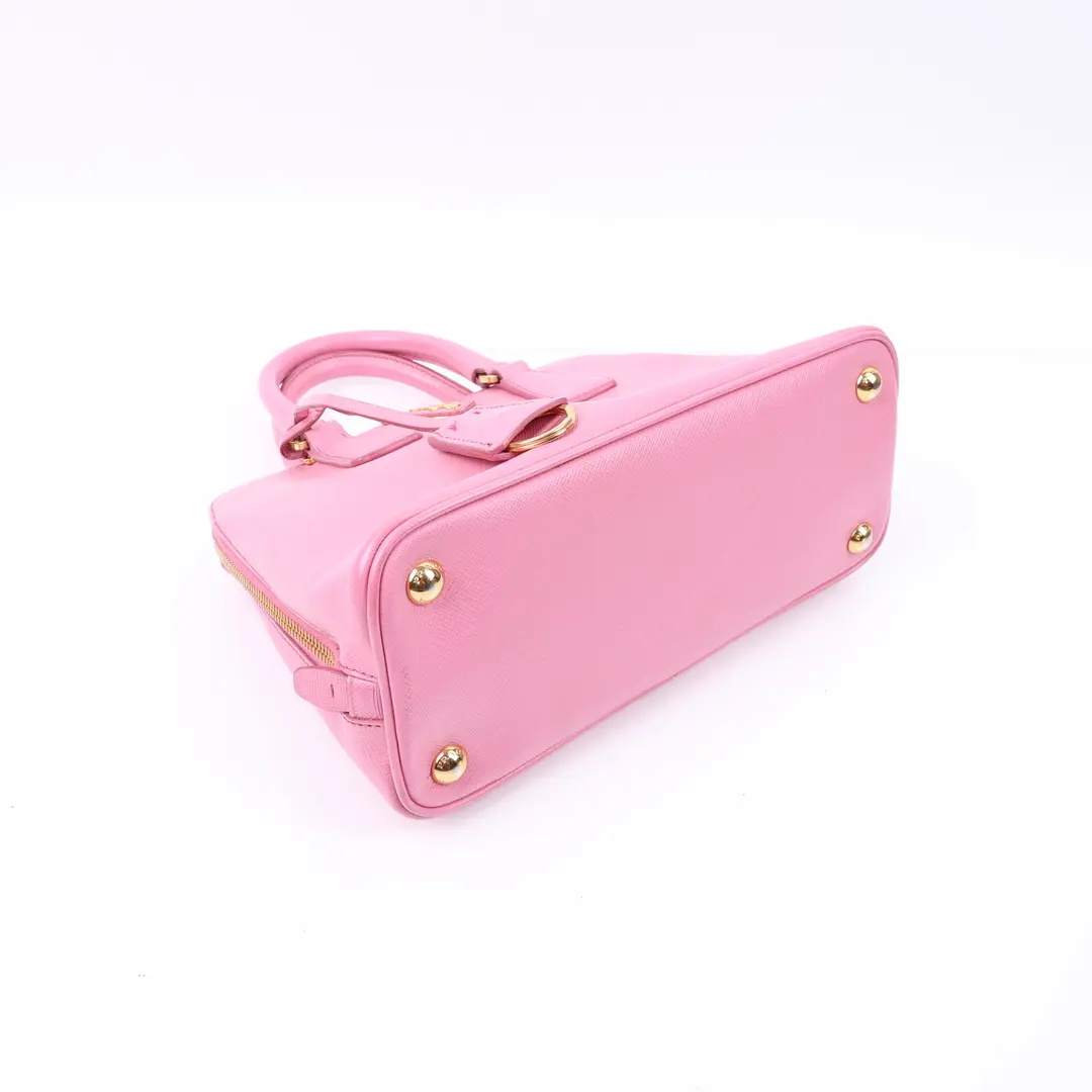 Prada Promenade Pink Saffiano Leather Small Handbag