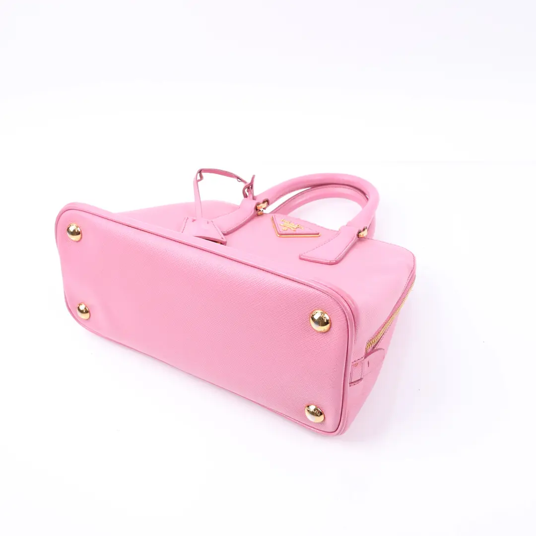 Prada Promenade Pink Saffiano Leather Small Handbag