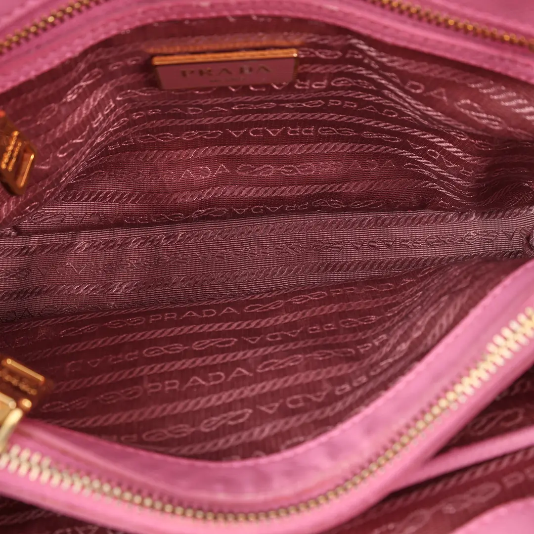 Prada Promenade Pink Saffiano Leather Small Handbag