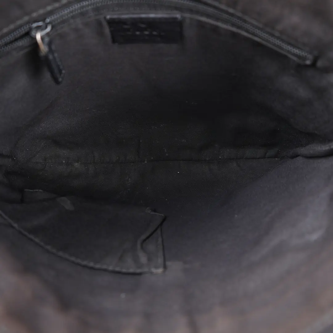Gucci Guccissima Flat Black Leather Crossbody Bag