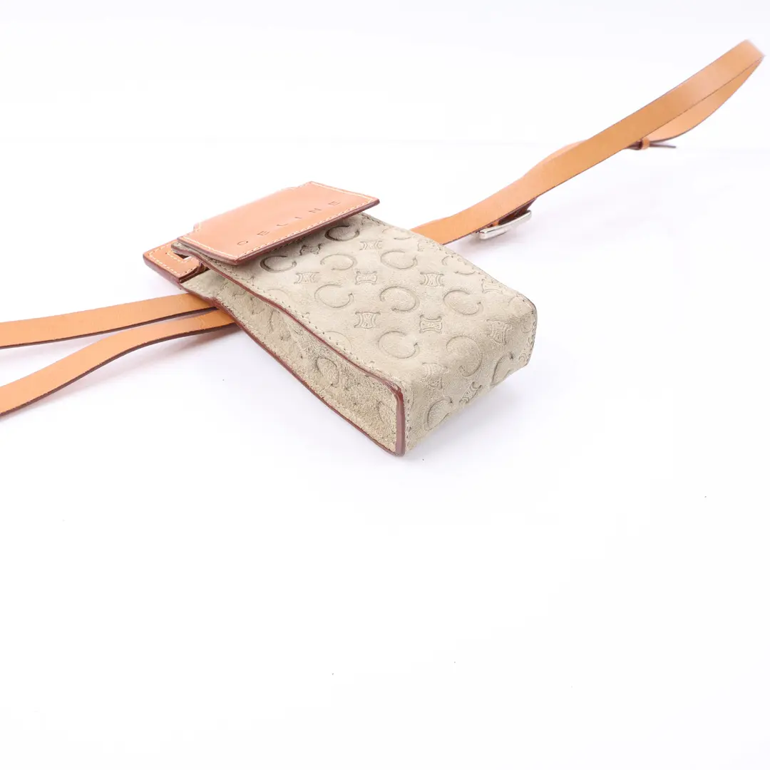 Celine C Macadam Beige Canvas Belt Bag