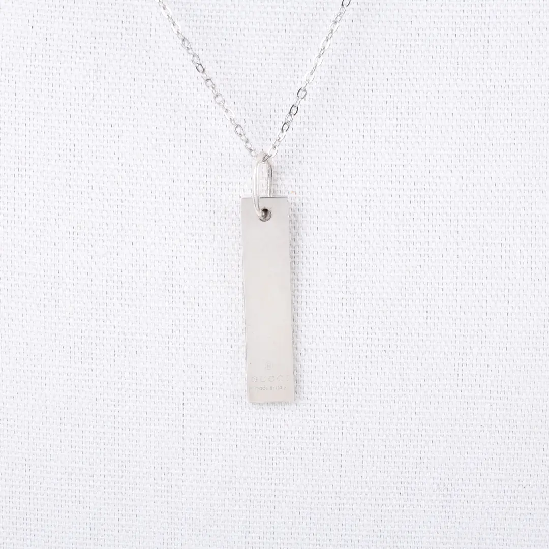 Gucci Trademark Bar Silver Sterling Silver Necklace