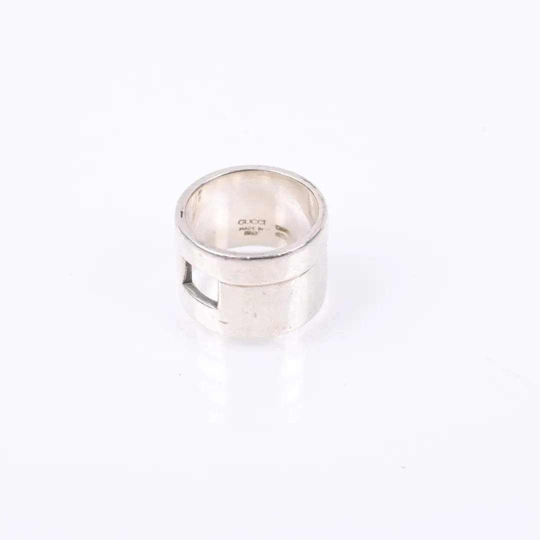 Gucci G Cut-Out Silver Sterling Silver 925 Ring