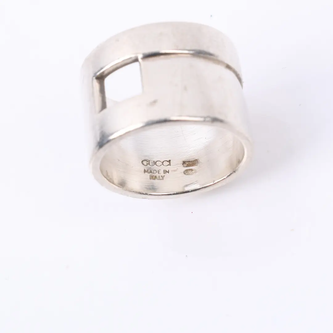 Gucci G Cut-Out Silver Sterling Silver 925 Ring