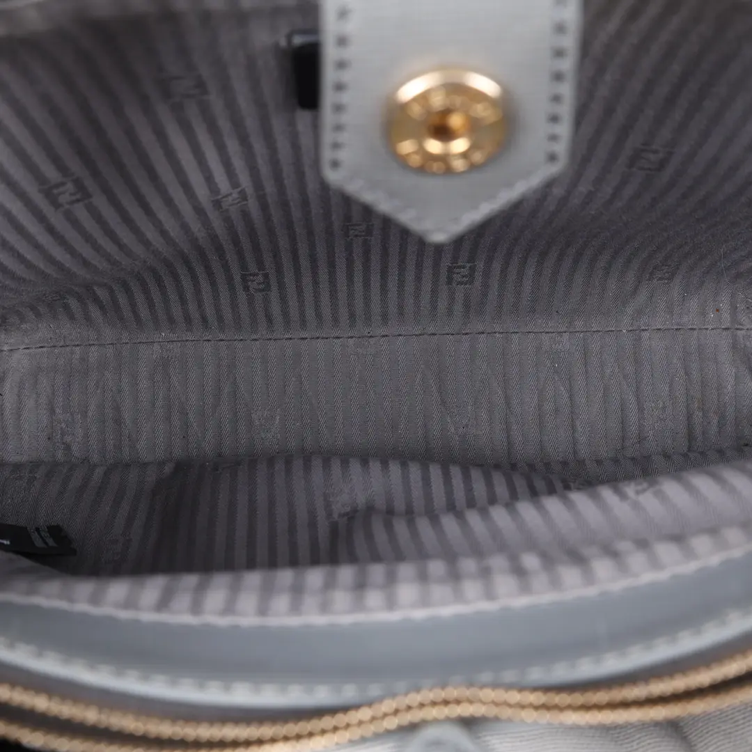 Fendi 2Jours Gray Saffiano Leather Petite Tote Bag