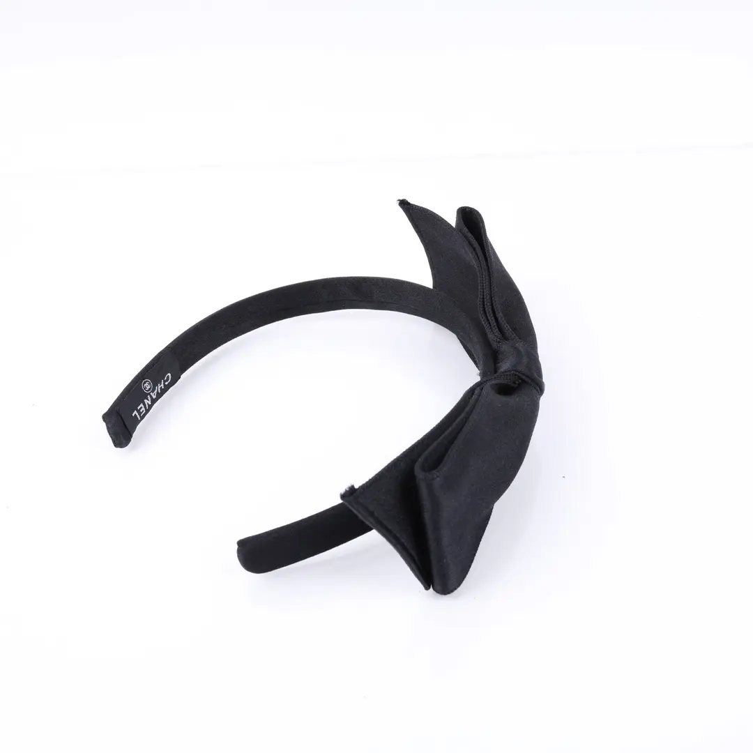 Chanel Bow Black Satin Headband
