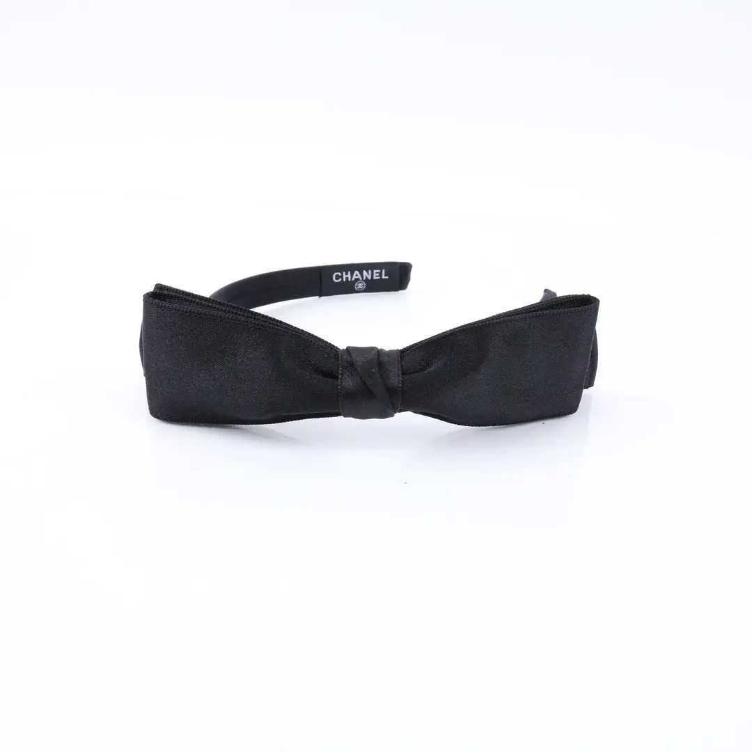 Chanel Bow Black Satin Headband