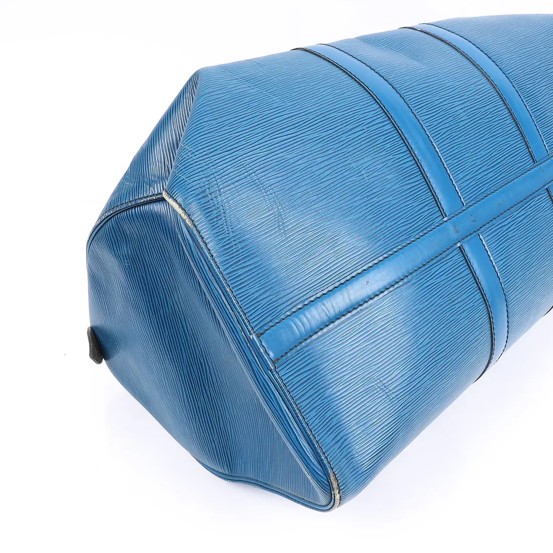 Louis Vuitton Keepall Blue Epi Leather Duffle Bag