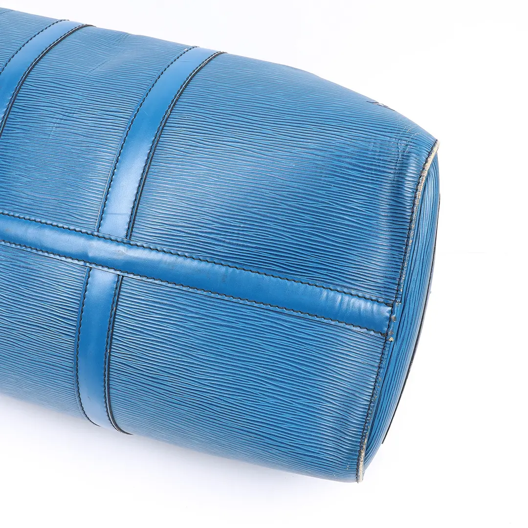 Louis Vuitton Keepall Blue Epi Leather Duffle Bag