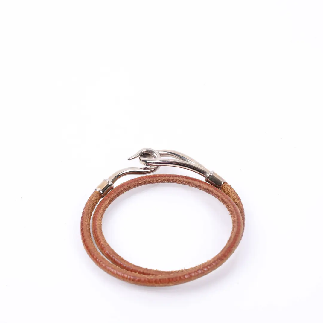 Hermes Jumbo Double Tour Brown Leather Bracelet