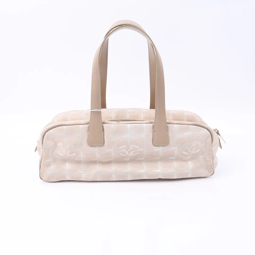 Chanel New Travel Line Beige Nylon Shoulder Bag