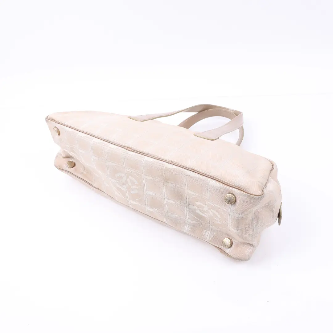 Chanel New Travel Line Beige Nylon Shoulder Bag