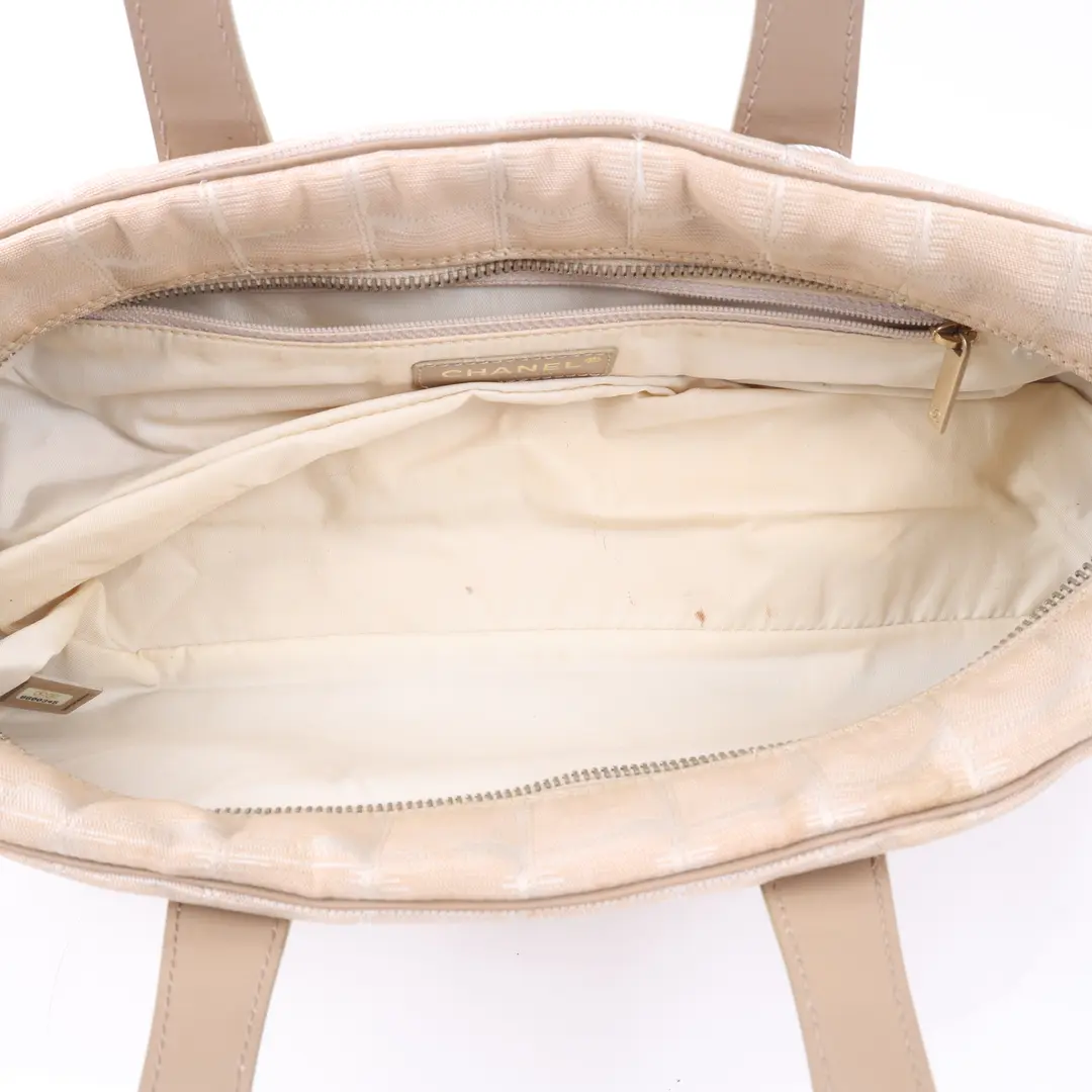 Chanel New Travel Line Beige Nylon Shoulder Bag