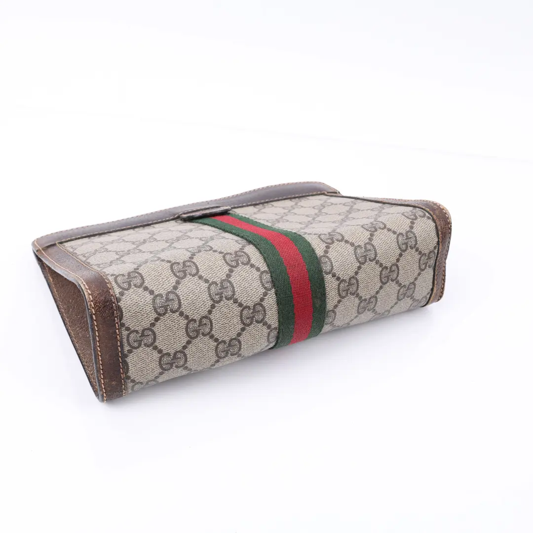 Gucci Vintage Ophidia Brown GG Supreme Clutch