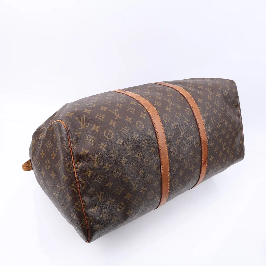 Louis Vuitton Keepall 55 Brown Monogram Canvas Duffle Bag