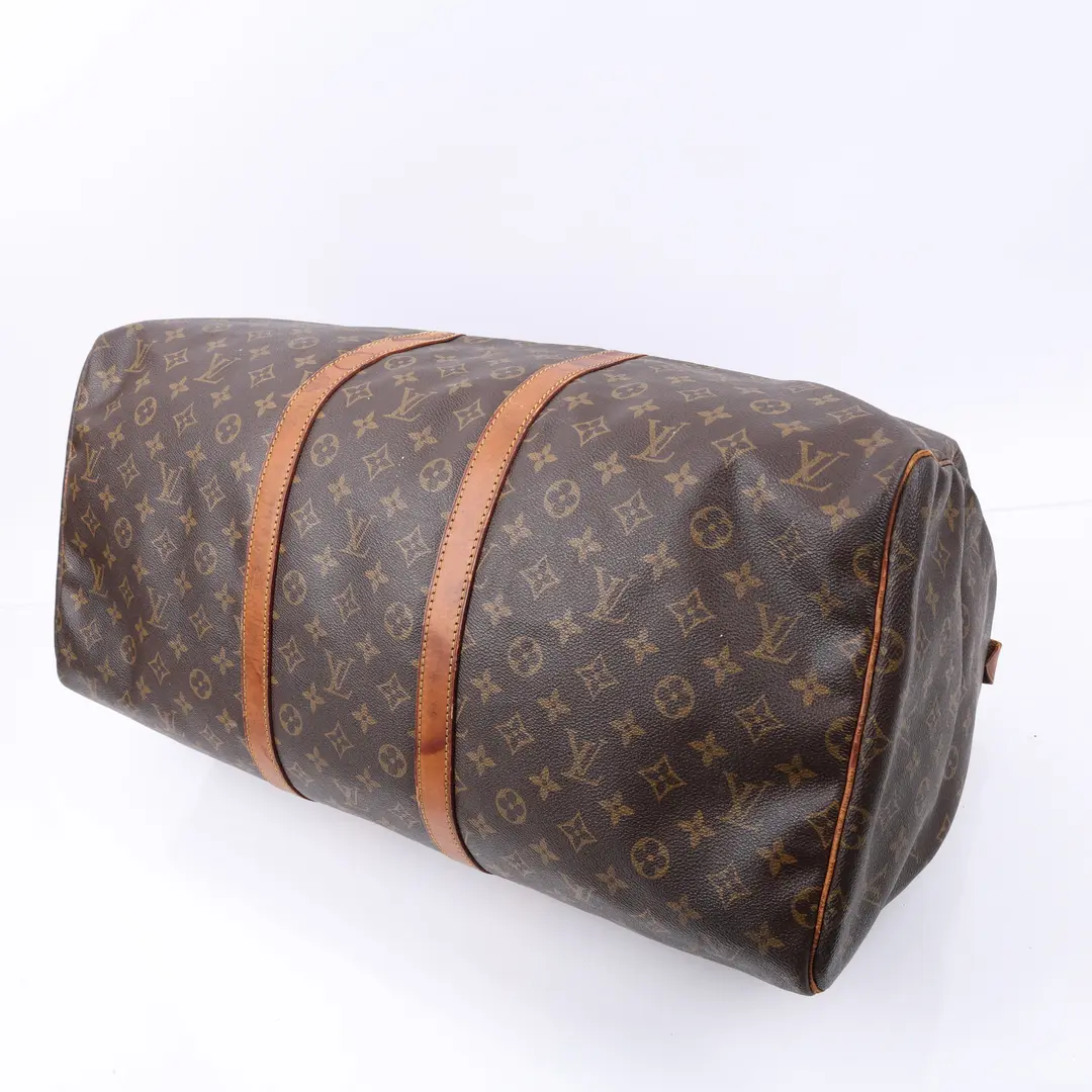 Louis Vuitton Keepall 55 Brown Monogram Canvas Duffle Bag