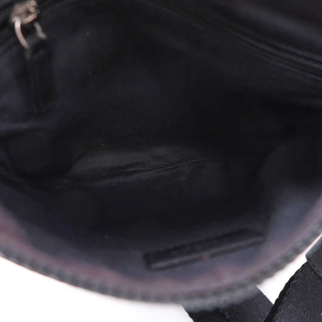 Ferragamo Logo Print Black Canvas Leather Crossbody Bag