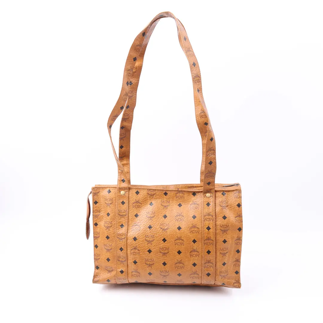 MCM Vintage Brown Visetos Canvas Shoulder Bag