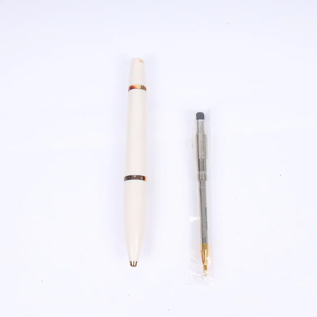 Louis Vuitton Scribe Cream Resin Gold Ballpoint Pen