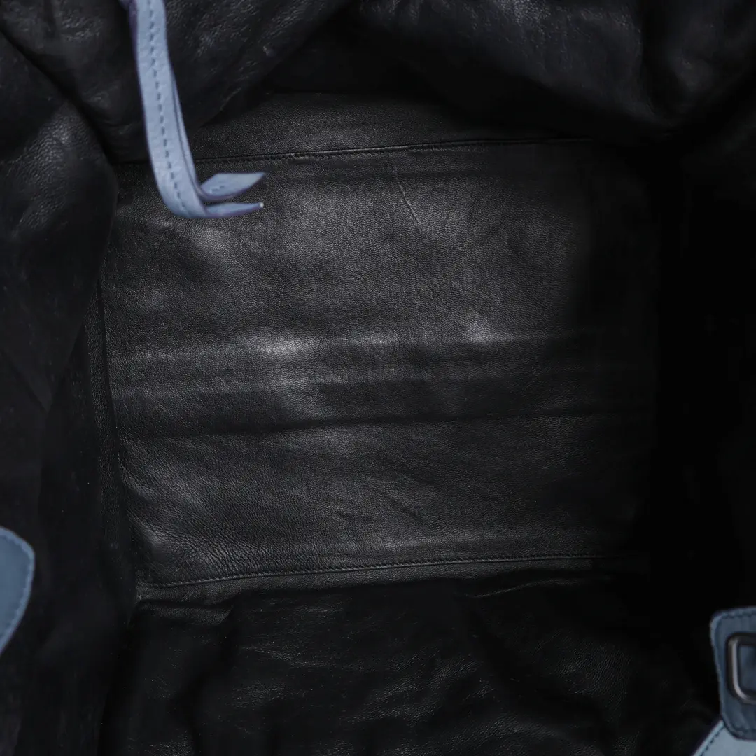 Celine Luggage Phantom Blue Suede Tote Bag