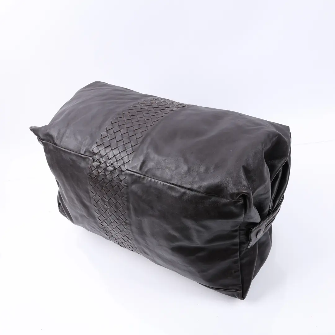Bottega Veneta Intrecciato Brown Leather Duffle Bag