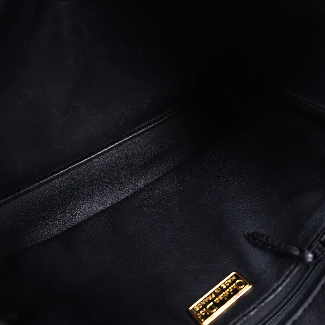 Christian Dior Vintage CD Logo Black Leather Shoulder Bag