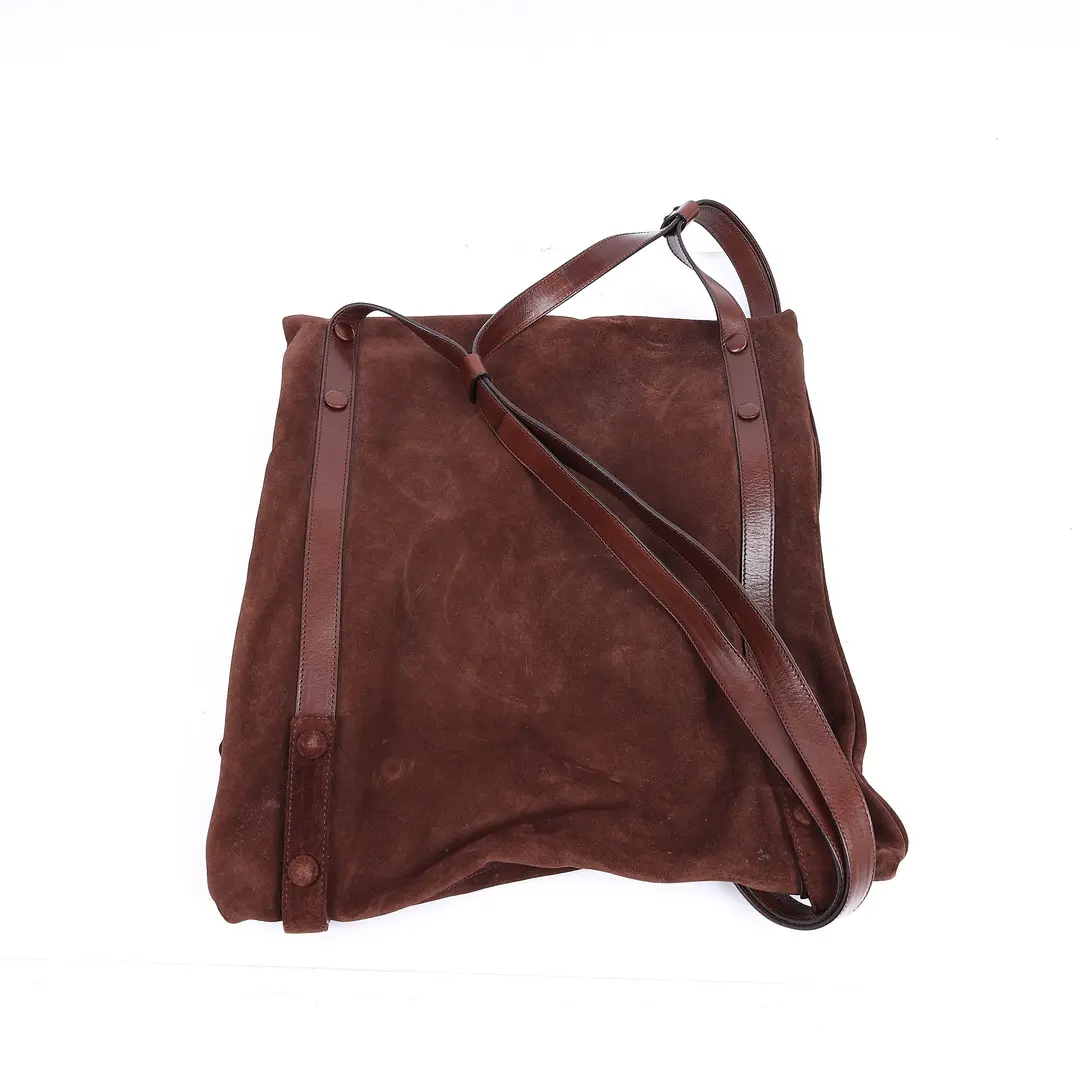 Bottega Brown Suede Shoulder Bag