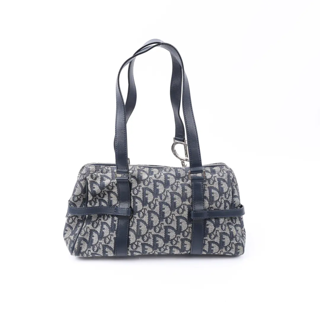 Dior Trotter Romantique Blue Canvas Shoulder Bag