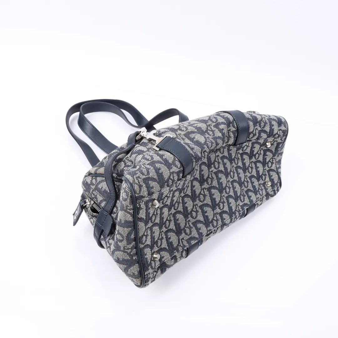 Dior Trotter Romantique Blue Canvas Shoulder Bag