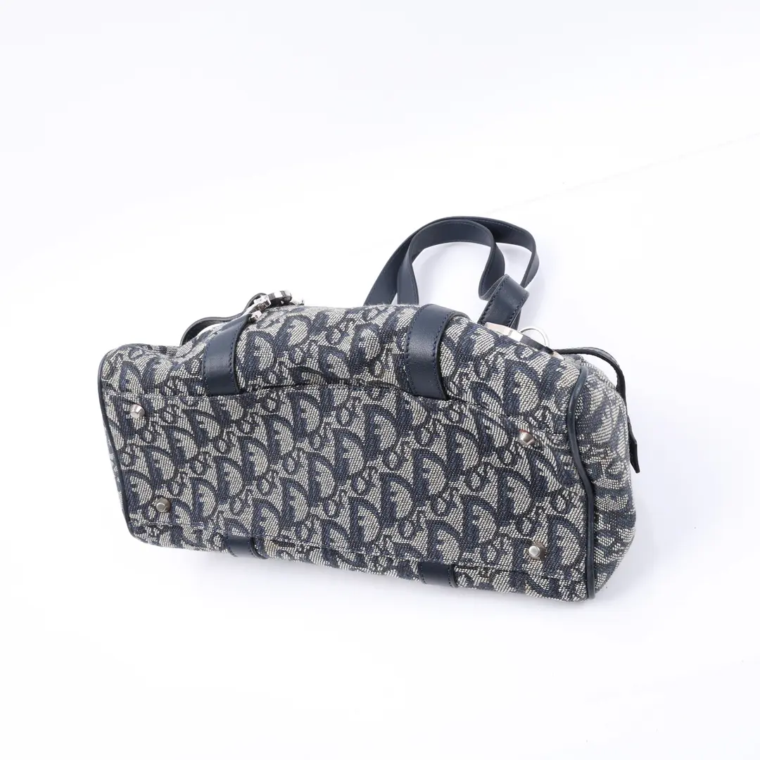 Dior Trotter Romantique Blue Canvas Shoulder Bag