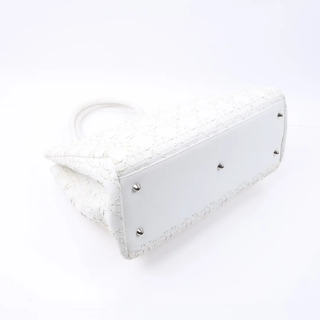 Christian Dior Lady Dior White Cannage Nylon Tote Bag