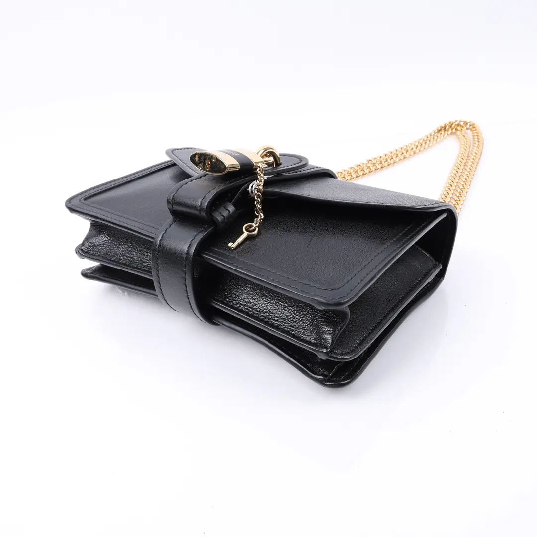 Chloe Aby Black Leather Shoulder Bag