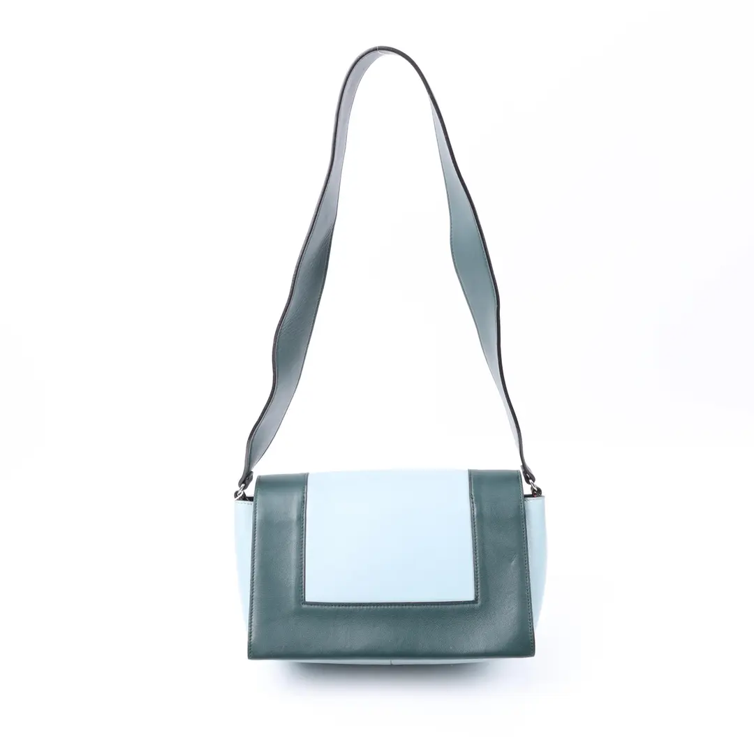 Celine Frame Blue Leather Shoulder Bag