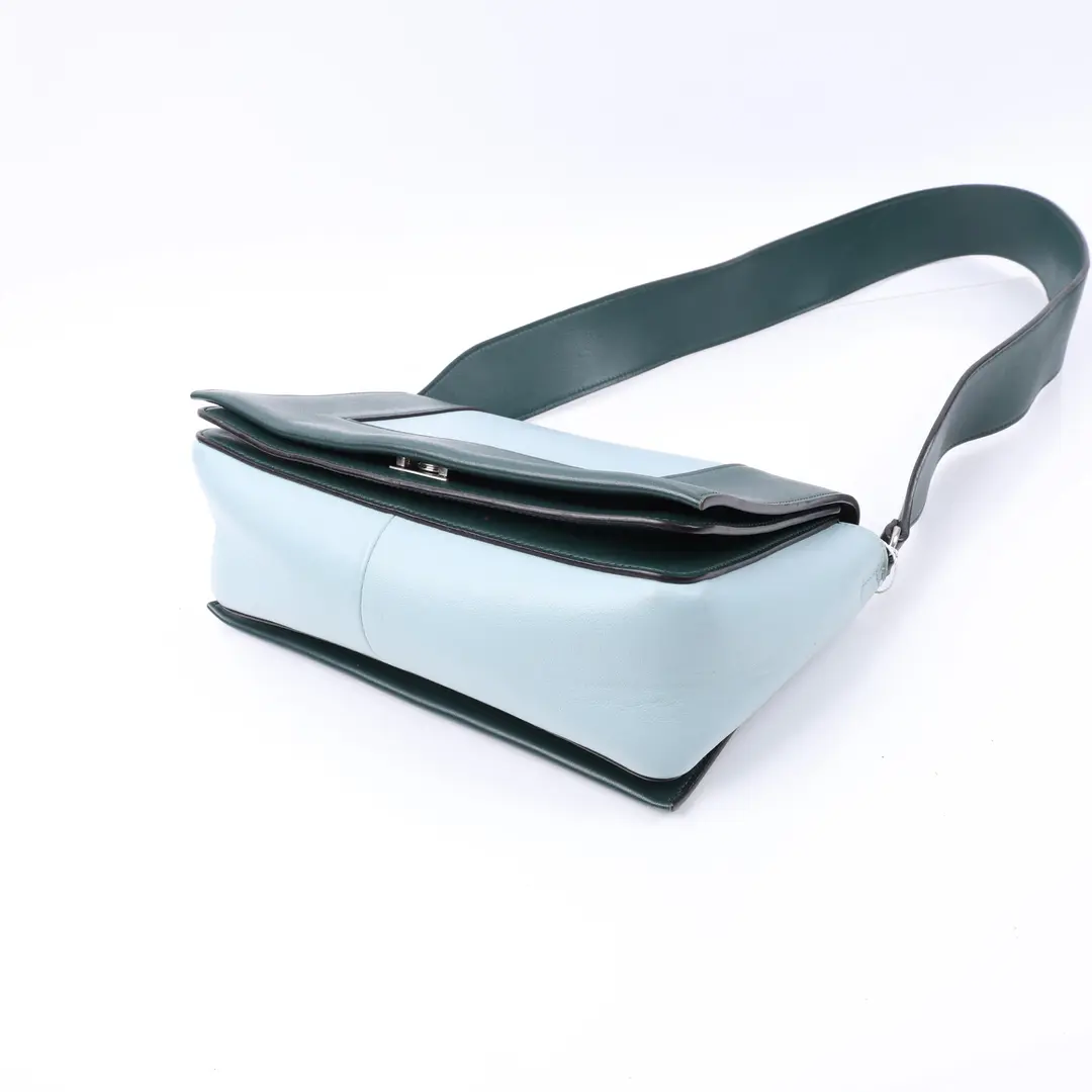 Celine Frame Blue Leather Shoulder Bag