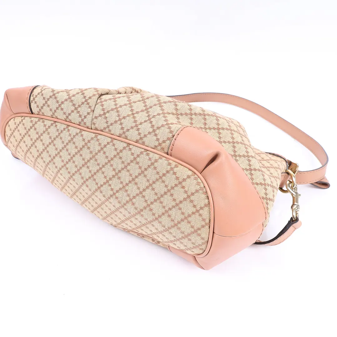 Gucci Sukey Pink Diamante Canvas Shoulder Bag