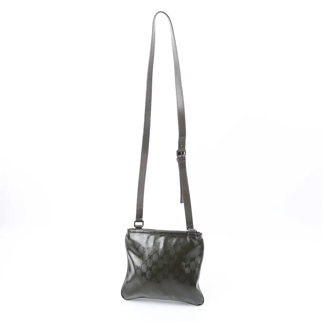 Gucci GG Imprime Green Canvas Shoulder Bag