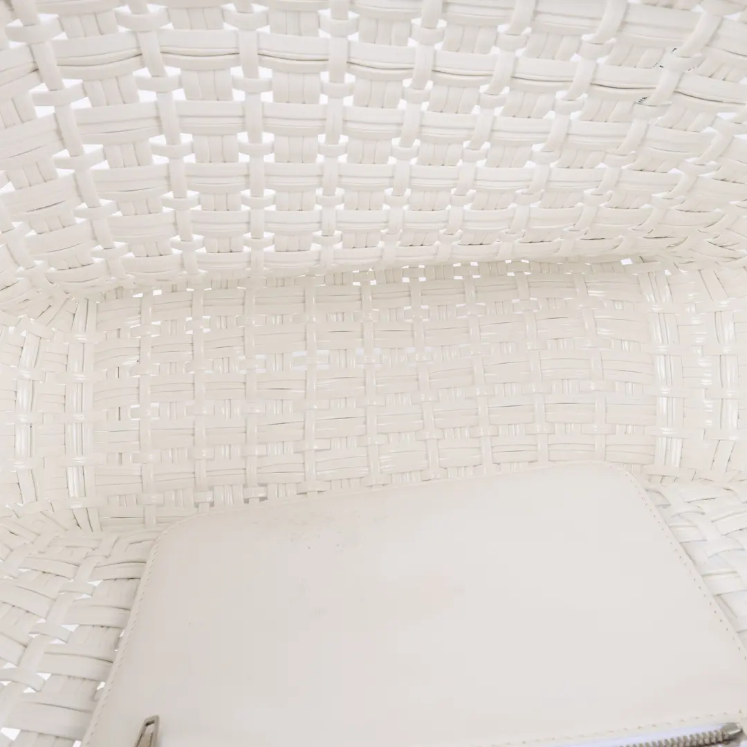Balenciaga Bistro Basket White Woven XS Tote Bag